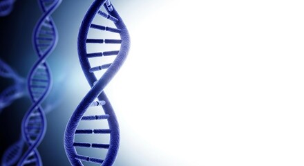 Explore the mysteries of DNA double helix in vibrant blue hues, perfect for science education, biotech research, or cutting-edge medical presentations.