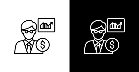 Finance Analyst White Icon Set Design