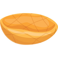 Empty Woven Basket With Orange Hue And Geometric Pattern Isolated On Transparent Background