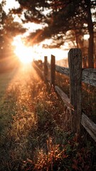 Obraz premium Morning Sunrays Light the Countryside