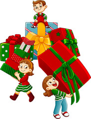 Christmas surprise and sparkles digital hand-drawn