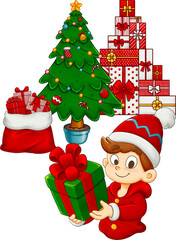 Christmas surprise and sparkles digital hand-drawn