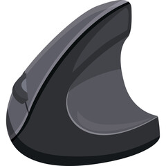 Ergonomic Computer Mouse with Smooth Grey Finish and Curved Design Promoting Comfortable Hand Position for Digital Work