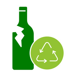 Glass Recycling Icon Element For Design
