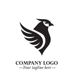 Elegant Bird Logo Symbol in Black on White Background with Minimalist and Modern Design