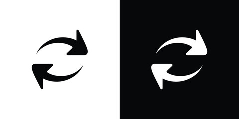 Invert Arrow Sign Symbol, White Arrow on Black Background, Black Arrow on White Background