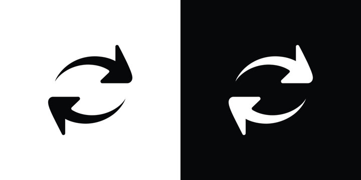 Invert Arrow Sign Symbol, White Arrow on Black Background, Black Arrow on White Background