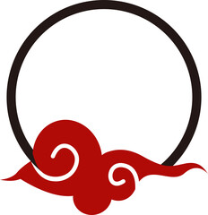 Chinese Circled Cloud Frame Element