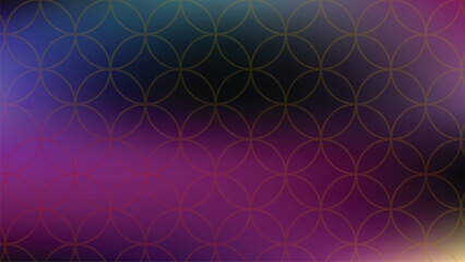 Dark abstract with a repeating geometric pattern overlapping circles seamless