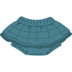 Teal Plaid Ruffled Diaper Cover with Elastic Waistband and Leg Openings for Toddlers