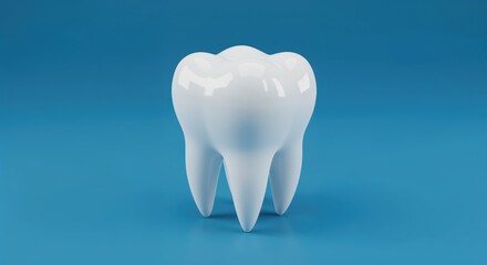 Pristine Molar: A close-up view of a flawless, pearly-white molar set against a serene background, symbolizing oral health and dental care.