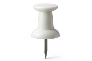 White pushpin pinning important notes on board