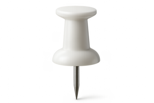 White pushpin pinning important notes on board