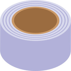 Light Purple Cylindrical Roll Object with Brown Center Against White Background