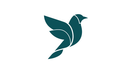 Elegant teal bird logo design for branding and creative projects, symbolizing freedom and peace in a modern minimalist style perfect for business applications