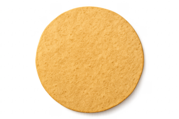 Round corn tortilla shell with transparent background