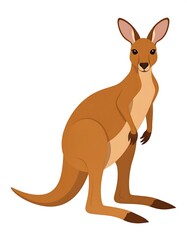 Obraz premium Cartoon illustration of a large marsupial standing tall on its hind legs