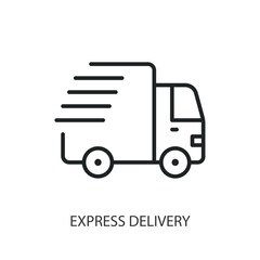 Express delivery thin line vector icons.