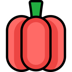 capsicum icon illustration design with filled outline
