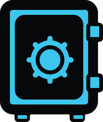 Bank vault and safe icon representing financial security and protection
