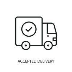 Accepted delivery thin line vector icons.