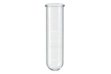Empty scientific test tube with measuring scale