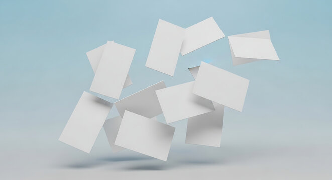 Abstract Floating Business Cards Mockup A Minimalist Design Concept