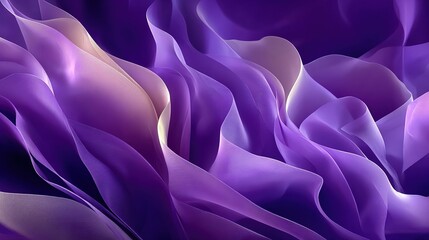 Ethereal Violet Fabric Waves with Subtle Light Play and Textured Detail