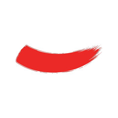 Vibrant red brush stroke abstract shape dynamic paint smear minimalist design element vector