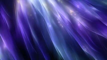 Ethereal Flowing Fabric of Light in Deep Violet and Blue Hues with Sparkling Highlights