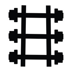 Obraz premium Abstract black and white graphic representation of railroad tracks and ties