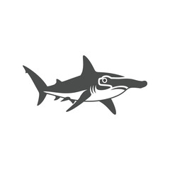 Hammerhead shark illustration marine life ocean predator silhouette icon vector art animal vector