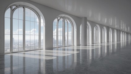 Obraz premium An empty modern bright and clean loft interior.