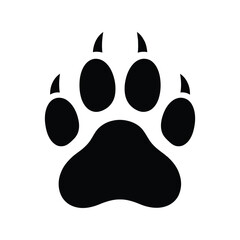 Bold black dog paw print icon silhouette symbol graphic vector illustration vector