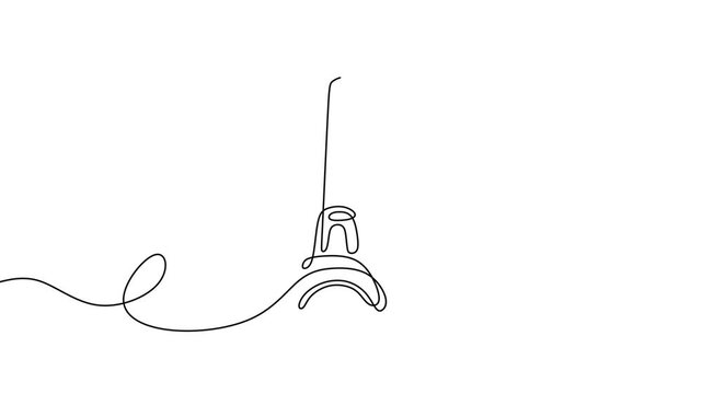 Eiffel Tower Paris Continuous Line Animation French Landmark Travel