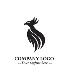 Obraz premium Elegant Bird Logo Symbol in Black on White Background with Minimalist and Modern Design