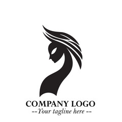 Elegant Bird Logo Symbol in Black on White Background with Minimalist and Modern Design