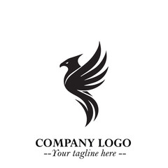 Elegant Bird Logo Symbol in Black on White Background with Minimalist and Modern Design