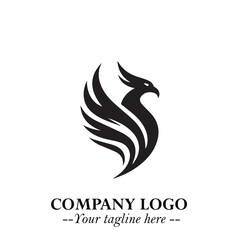 Obraz premium Elegant Bird Logo Symbol in Black on White Background with Minimalist and Modern Design