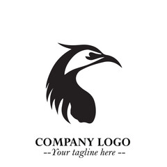 Elegant Bird Logo Symbol in Black on White Background with Minimalist and Modern Design