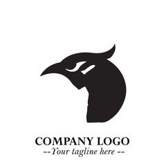 Elegant Bird Logo Symbol in Black on White Background with Minimalist and Modern Design