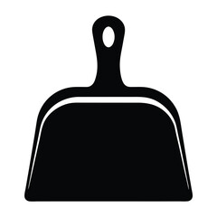 Obraz premium Minimalist black dustpan icon for cleaning and household chores illustration