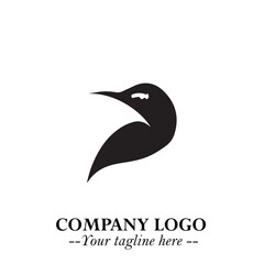 Elegant Bird Logo Symbol in Black on White Background with Minimalist and Modern Design