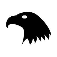 Monochrome Silhouette of an Eagle Head, a Symbol of Strength and Freedom
