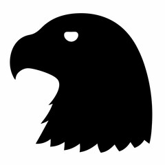Black and white eagle head vector illustration for iconic design applications