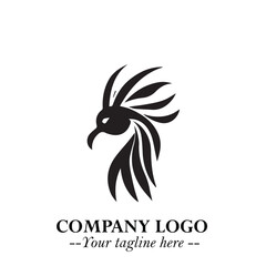Obraz premium Elegant black bird logo design with modern minimalist style
