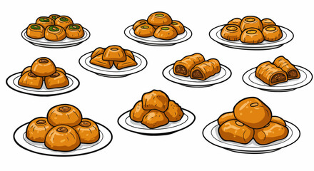 Assorted Turkish Delight on Plates