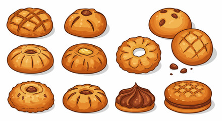 Assorted pastries and buns collection
