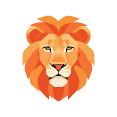 Majestic lion head geometric geometric polygon style low poly animal art illustration vector