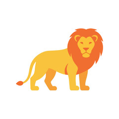 Majestic male lion standing proudly african wildlife king of the jungle illustration vector